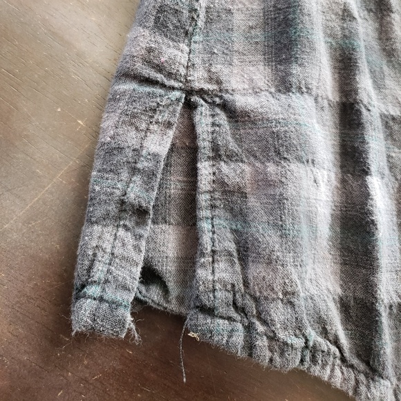 [Timing] Plaid Ruffle Front Button Down Top - Picture 6 of 8